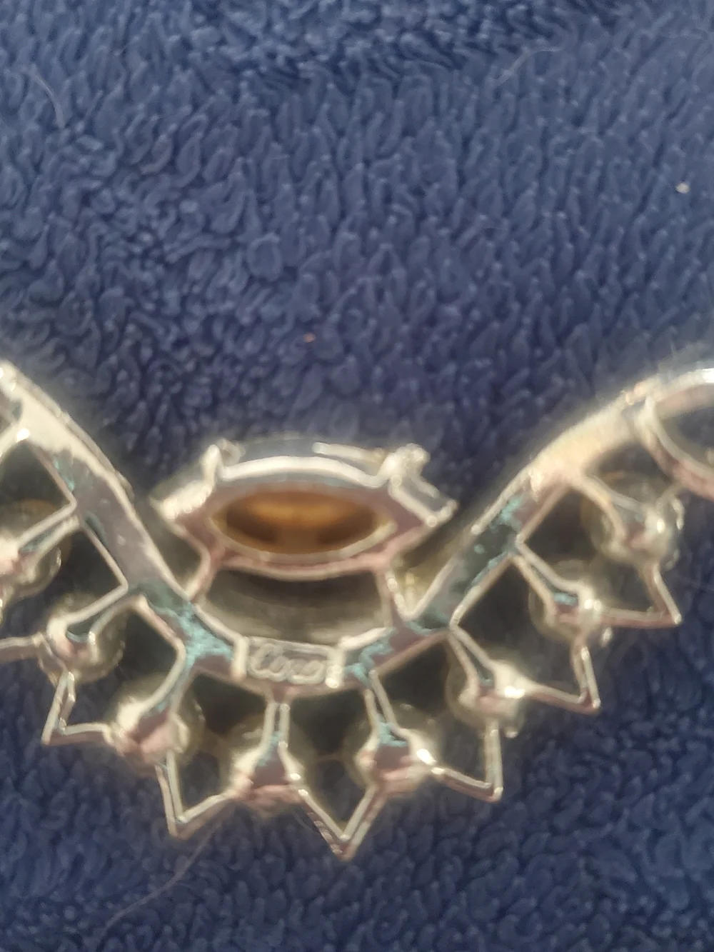 Coro Silver-Tone Crystal Wave Necklace